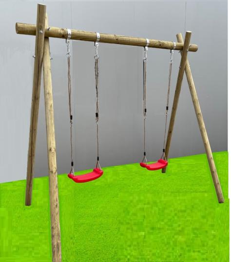 columpio de madera doble Gelusa