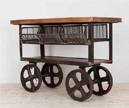 carrito Aparador o Mesa Carrito Estilo Industrial vintage antiguedades